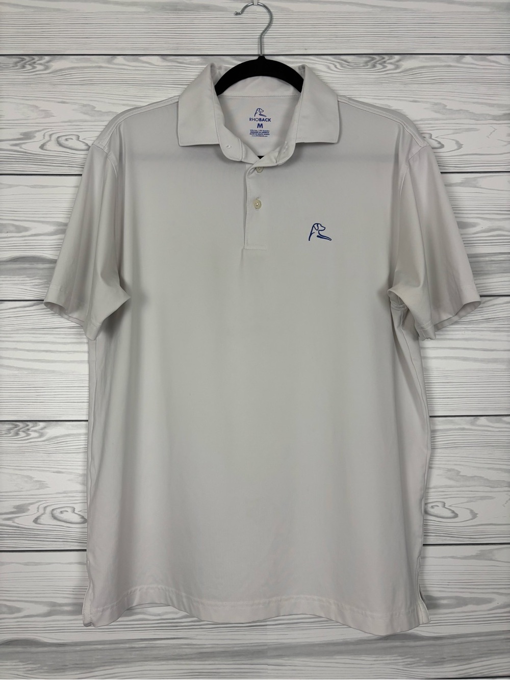 Rhoback Men’s white golf polo shirt size medium